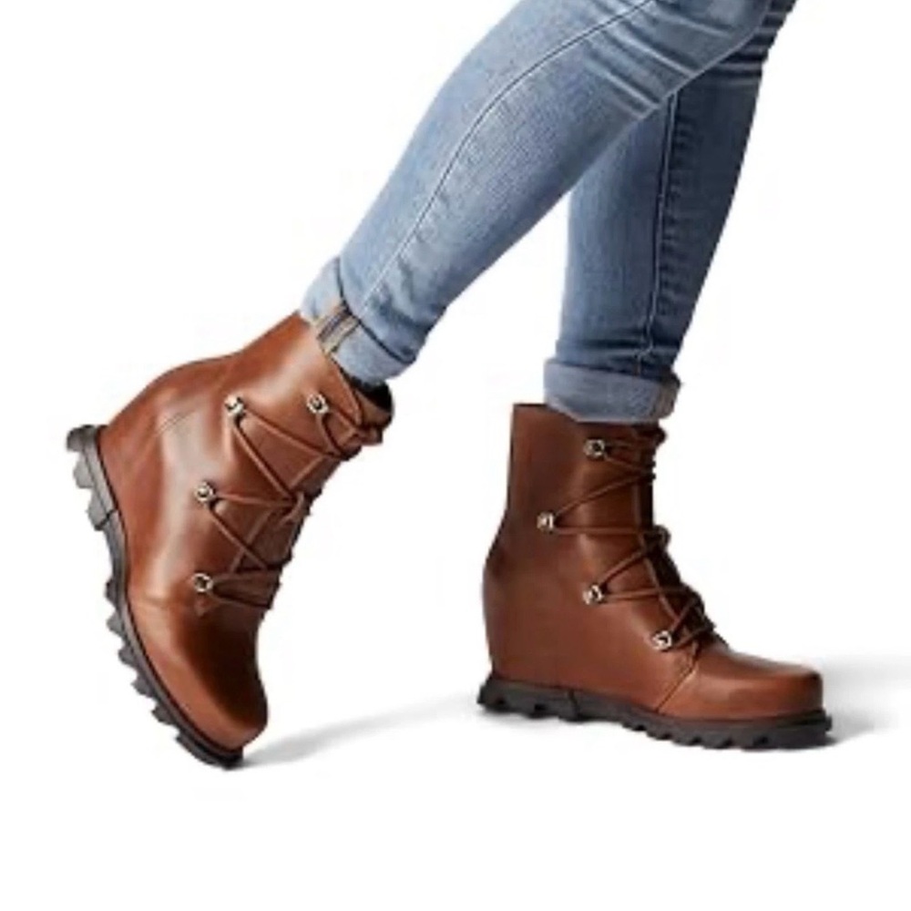 Sorel Joan of Arctic III Waterproof Leather Lace Up Wedge Boot